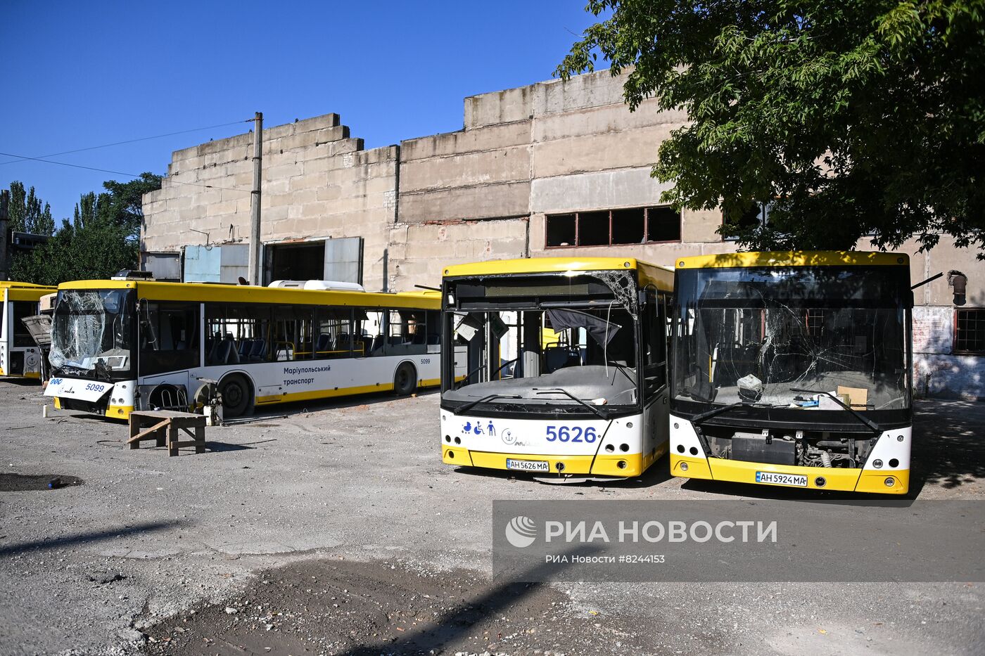 Работа транспорта в Мариуполе