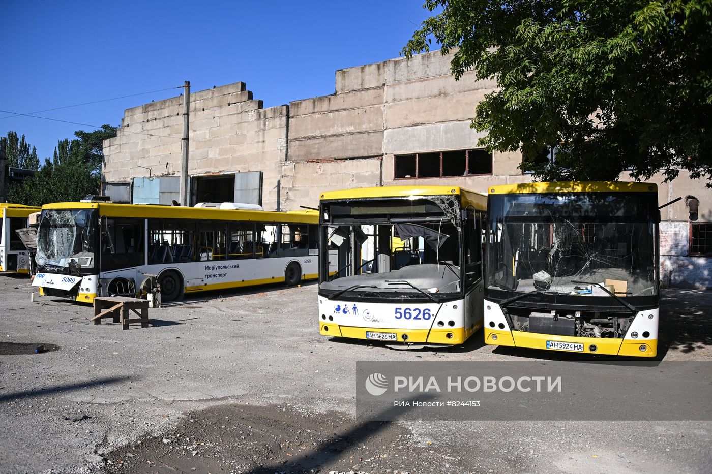 Работа транспорта в Мариуполе