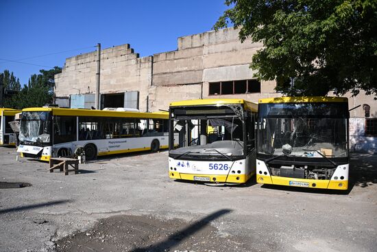 Работа транспорта в Мариуполе