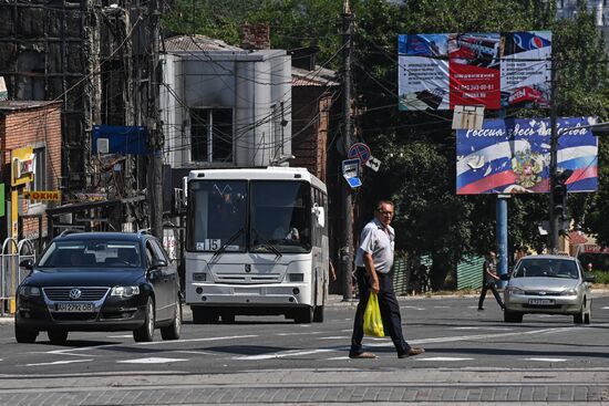 Работа транспорта в Мариуполе