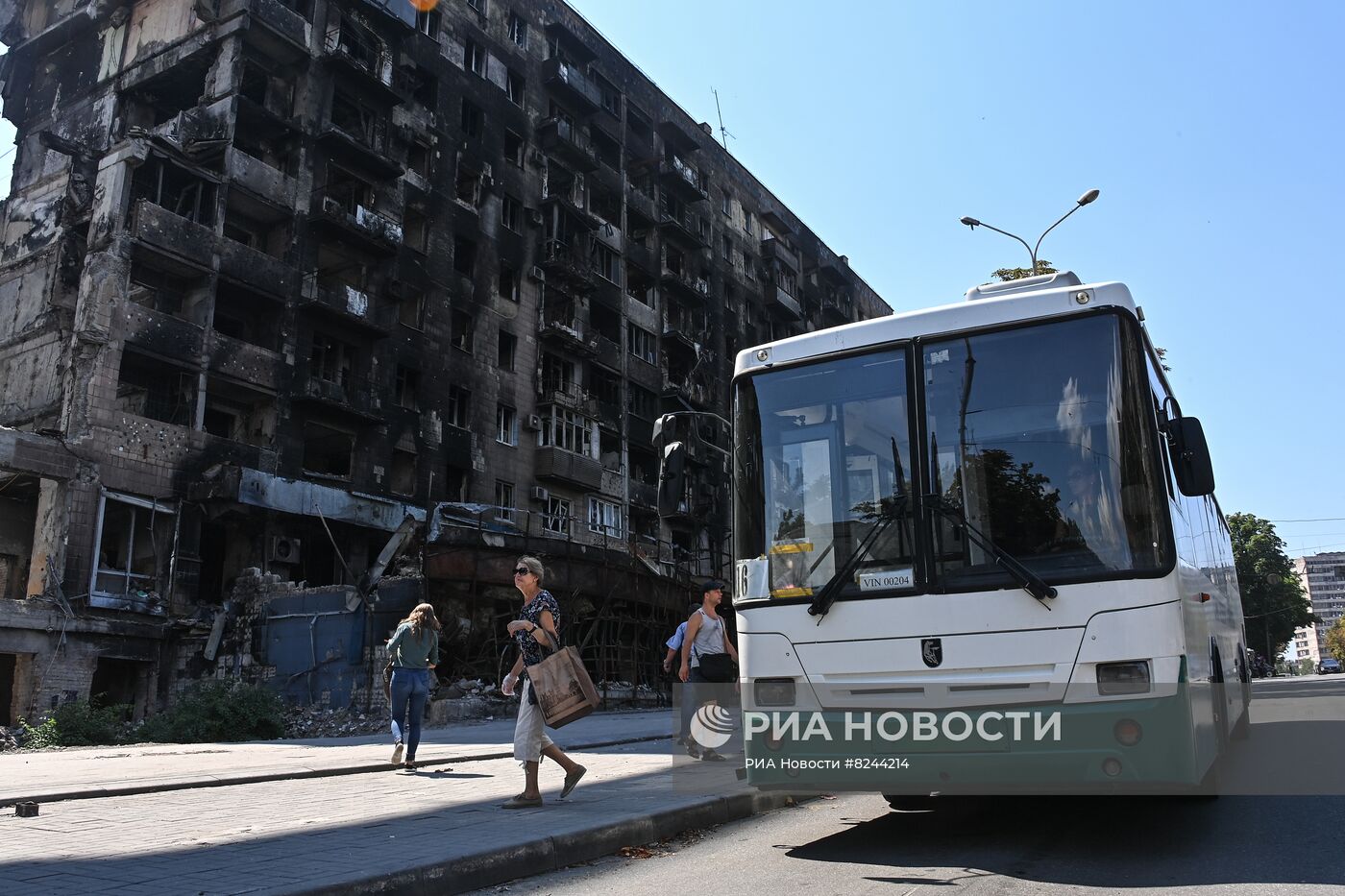 Работа транспорта в Мариуполе