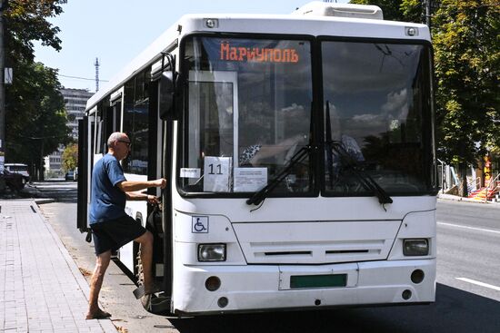 Работа транспорта в Мариуполе