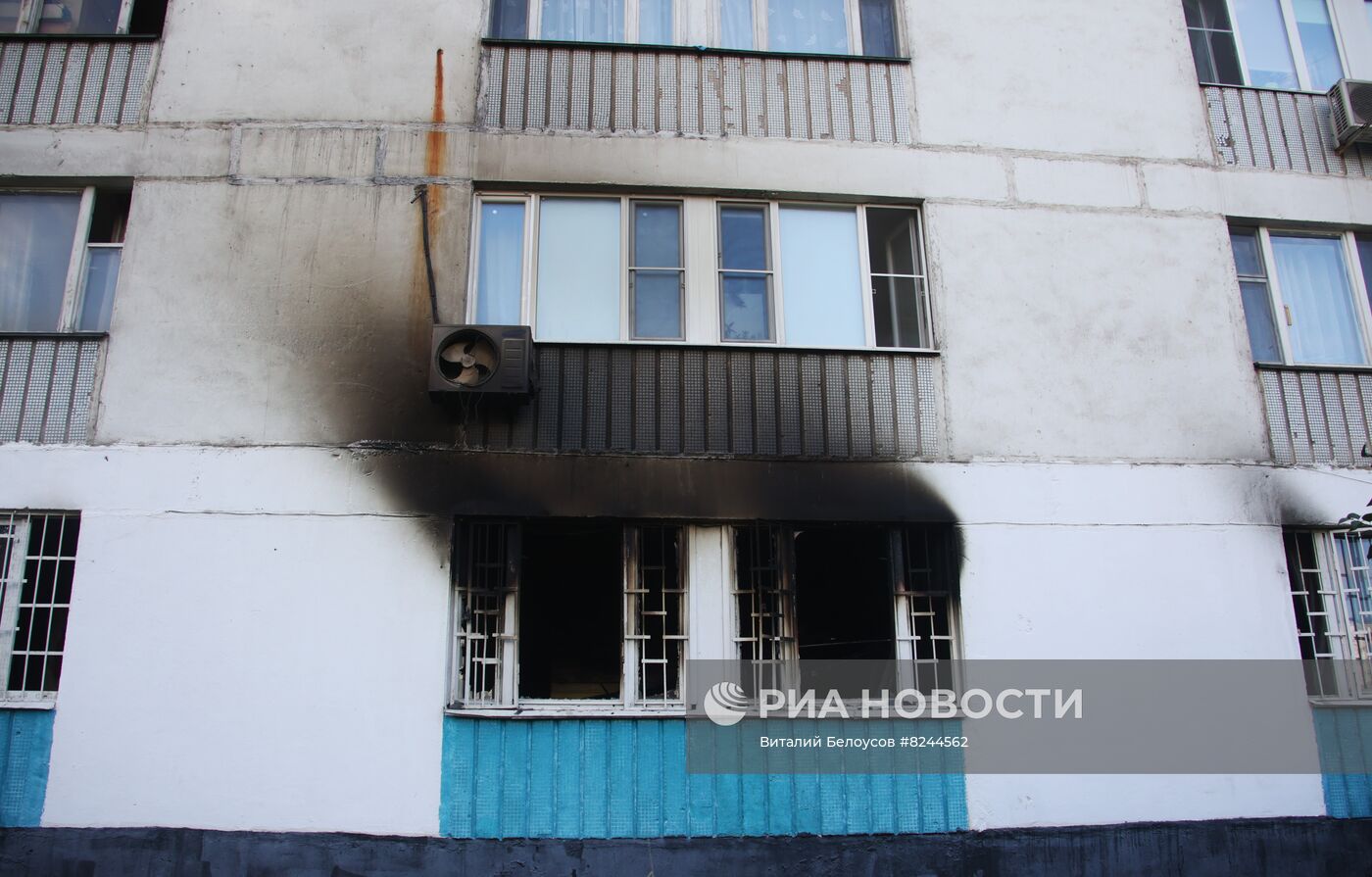 Последствия пожара в хостеле на юго-востоке Москвы