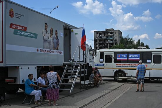 Передвижной пункт медпомощи из Тулы в Мариуполе