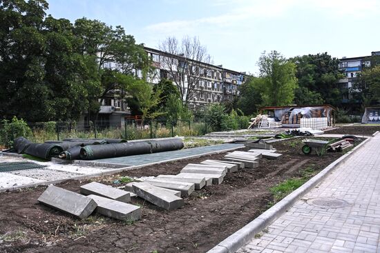 Восстановление детсада в Мариуполе строителями из РФ