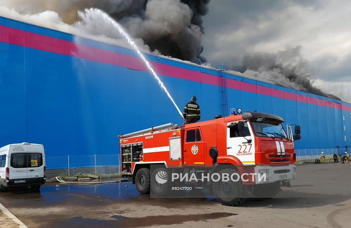 Пожар на складе OZON в Подмосковье