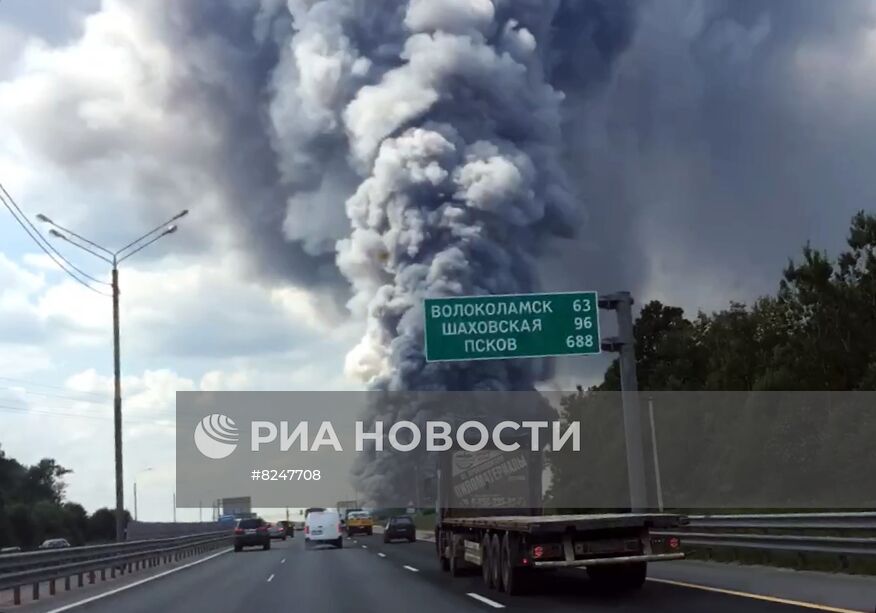 Пожар на складе OZON в Подмосковье