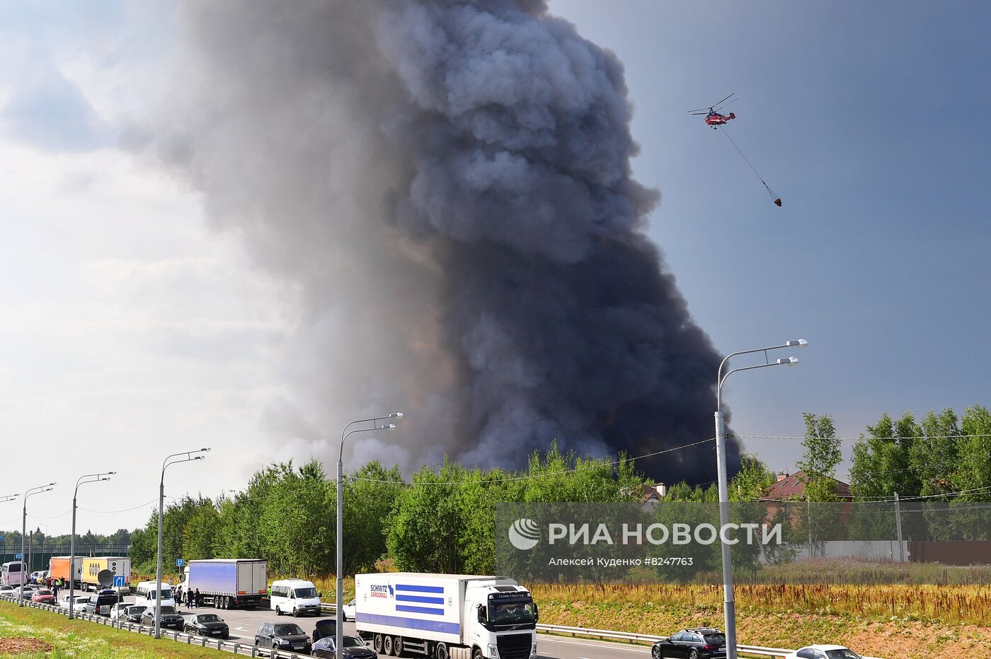 Пожар на складе OZON в Подмосковье