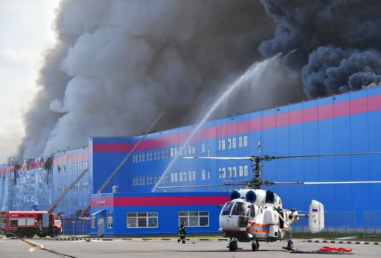 Пожар на складе OZON в Подмосковье