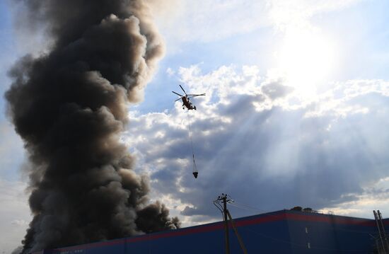Пожар на складе OZON в Подмосковье