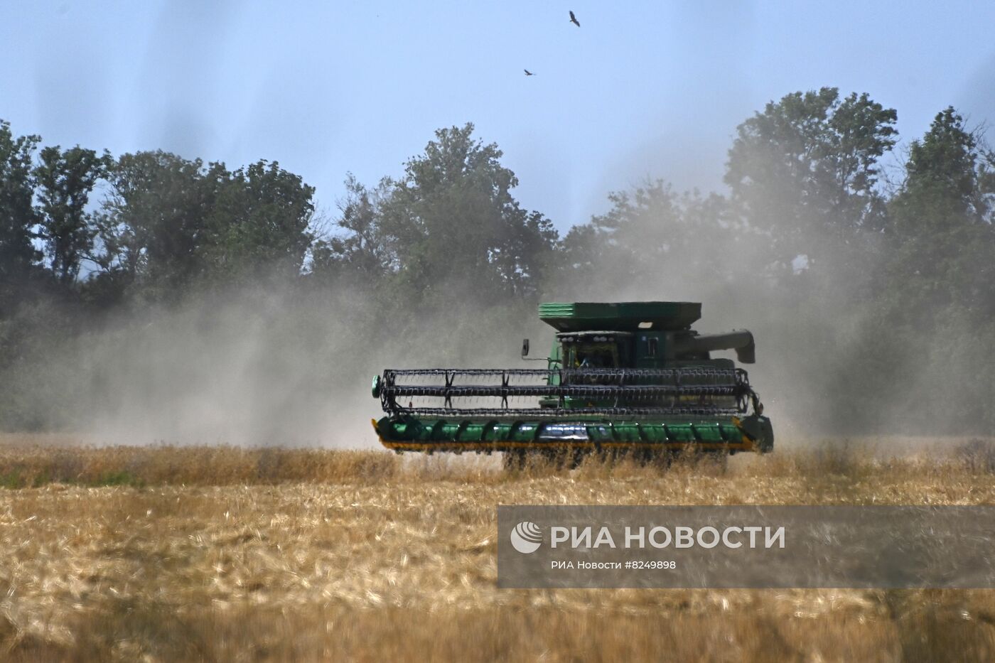 Сбор урожая зерновых в ДНР