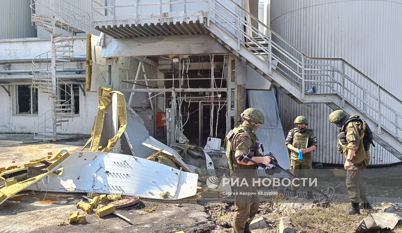 Обстрелянный пивзавод в Донецке 