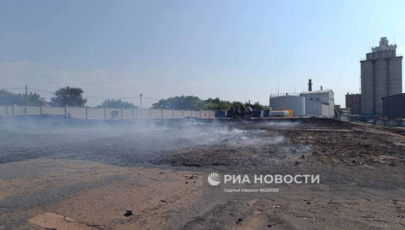 Обстрелянный пивзавод в Донецке 