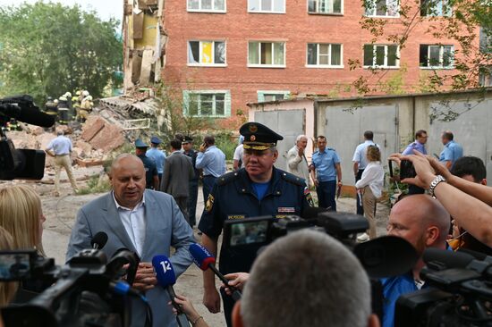 Обрушение жилого дома в Омске