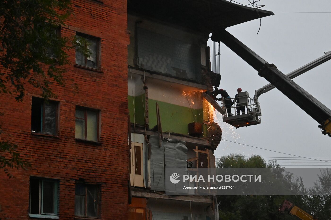 Обрушение жилого дома в Омске | РИА Новости Медиабанк