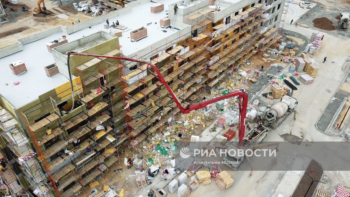 Строительство жилых домов бригадами ВСК МО РФ в Мариуполе