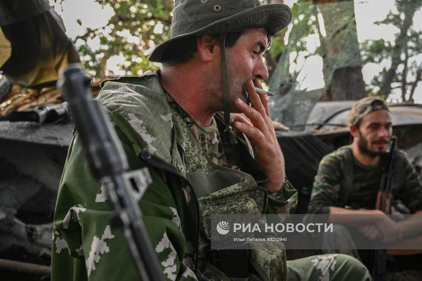 Ротация подразделения интернациональной бригады "Пятнашка" на позициях под Авдеевкой