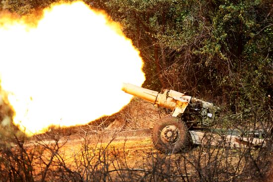 Работа артиллерии НМ ДНР на Авдеевском направлении