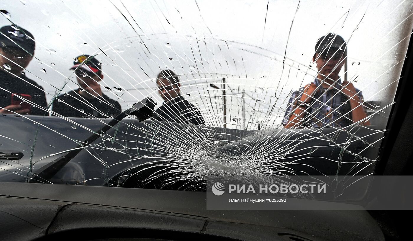 Стоянка УВД Красноярска для пострадавших в ДТП автомобилей