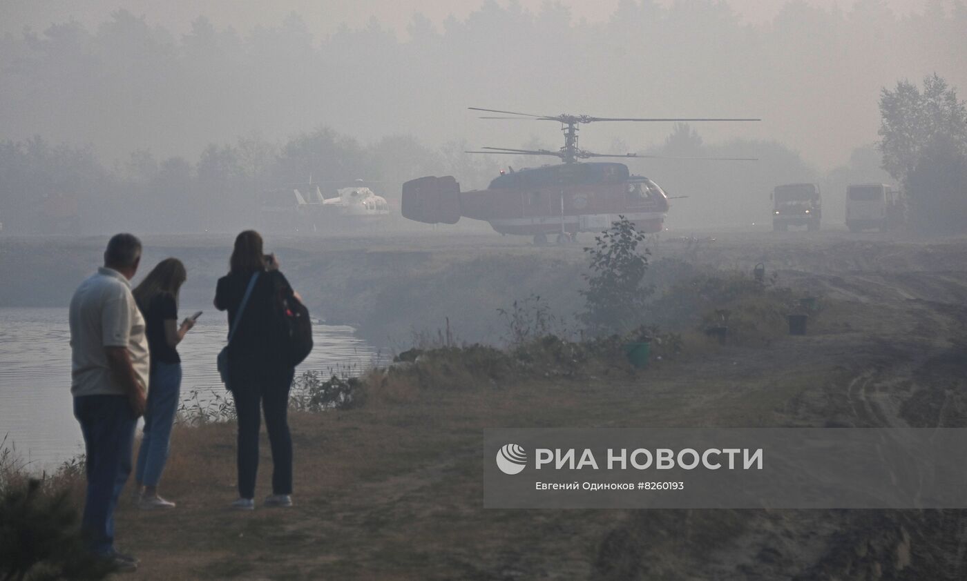 Тушение пожаров в Рязанской области 