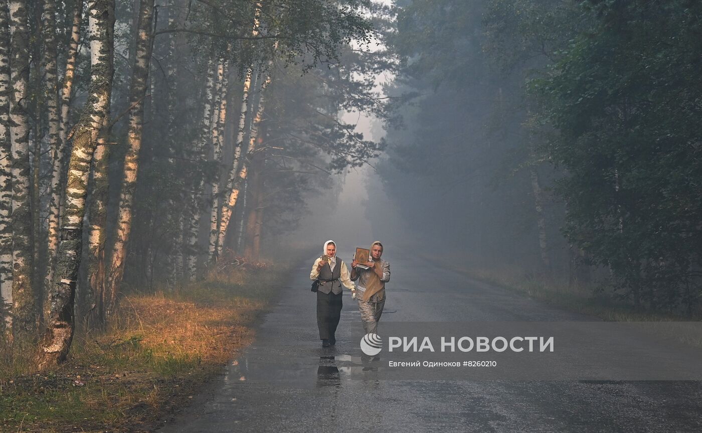 Тушение пожаров в Рязанской области