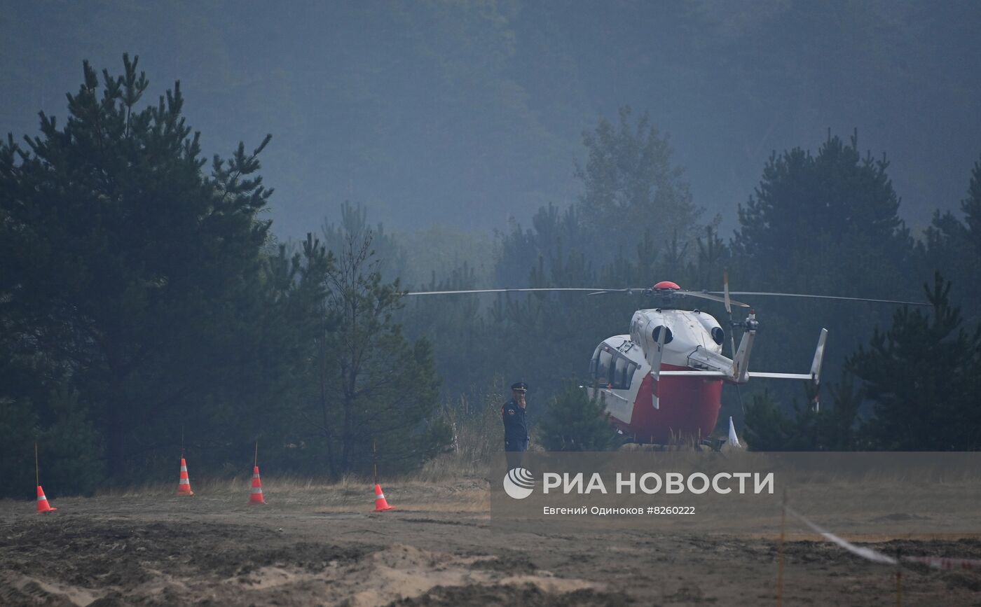 Тушение пожаров в Рязанской области