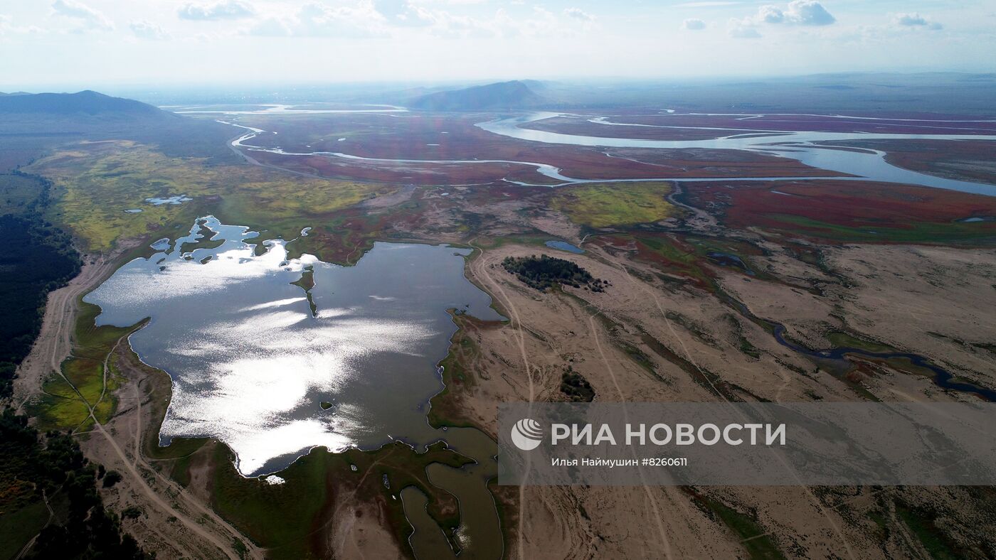 Река Енисей обмелела в Красноярском крае
