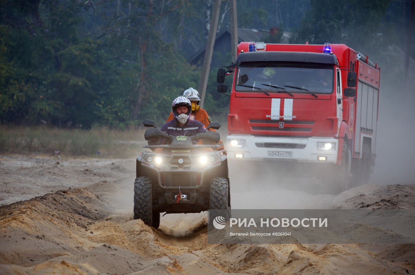 Тушение пожаров в Рязанской области 