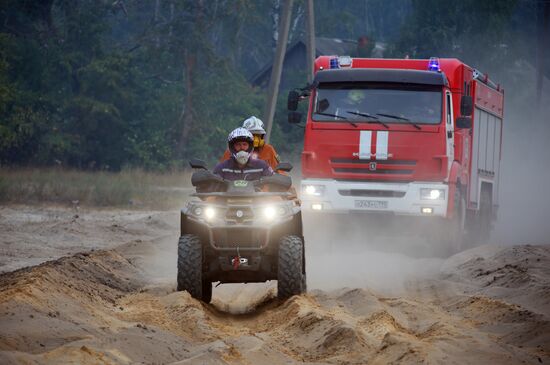 Тушение пожаров в Рязанской области 