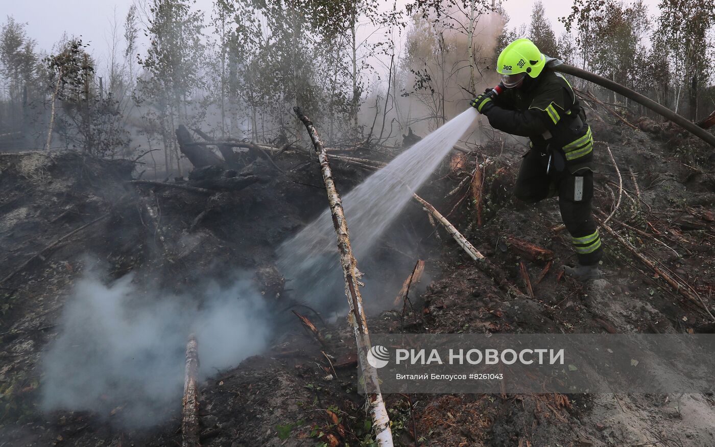 Тушение пожаров в Рязанской области 