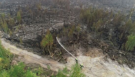 Тушение пожаров в Рязанской области 