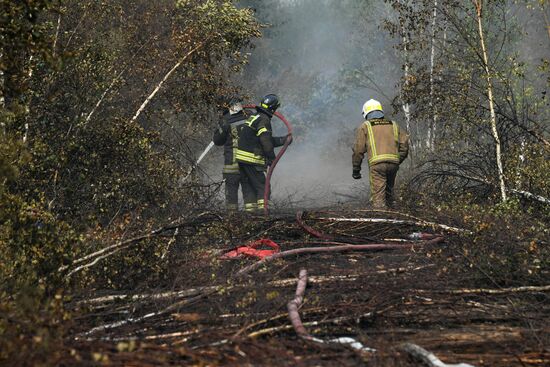 Тушение пожаров в Рязанской области