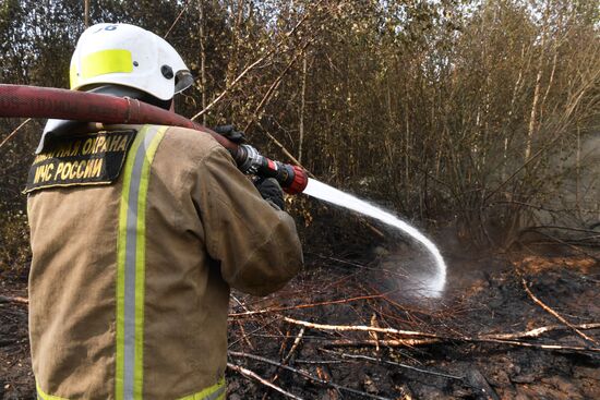 Тушение пожаров в Рязанской области