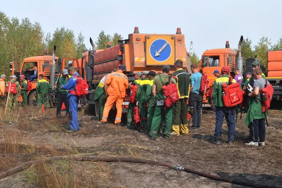 Тушение пожаров в Рязанской области
