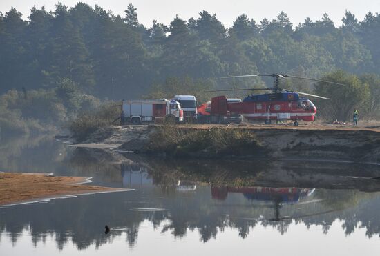 Тушение пожаров в Рязанской области