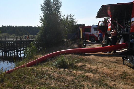 Тушение пожаров в Рязанской области