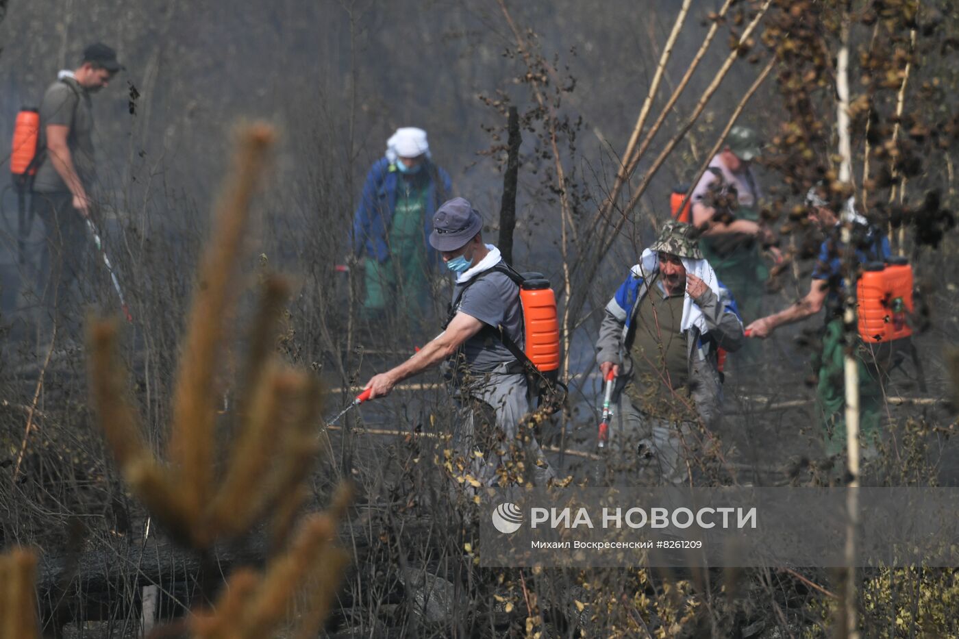 Тушение пожаров в Рязанской области