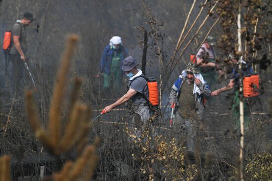 Тушение пожаров в Рязанской области