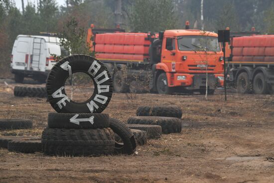 Тушение пожаров в Рязанской области
