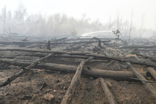 Тушение пожаров в Рязанской области
