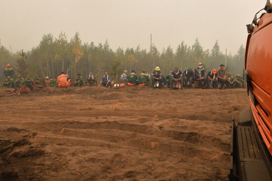 Тушение пожаров в Рязанской области