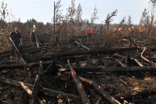 Тушение пожаров в Рязанской области