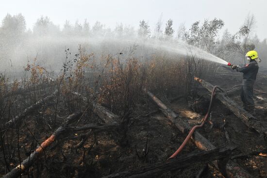 Тушение пожаров в Рязанской области