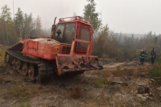 Тушение пожаров в Рязанской области