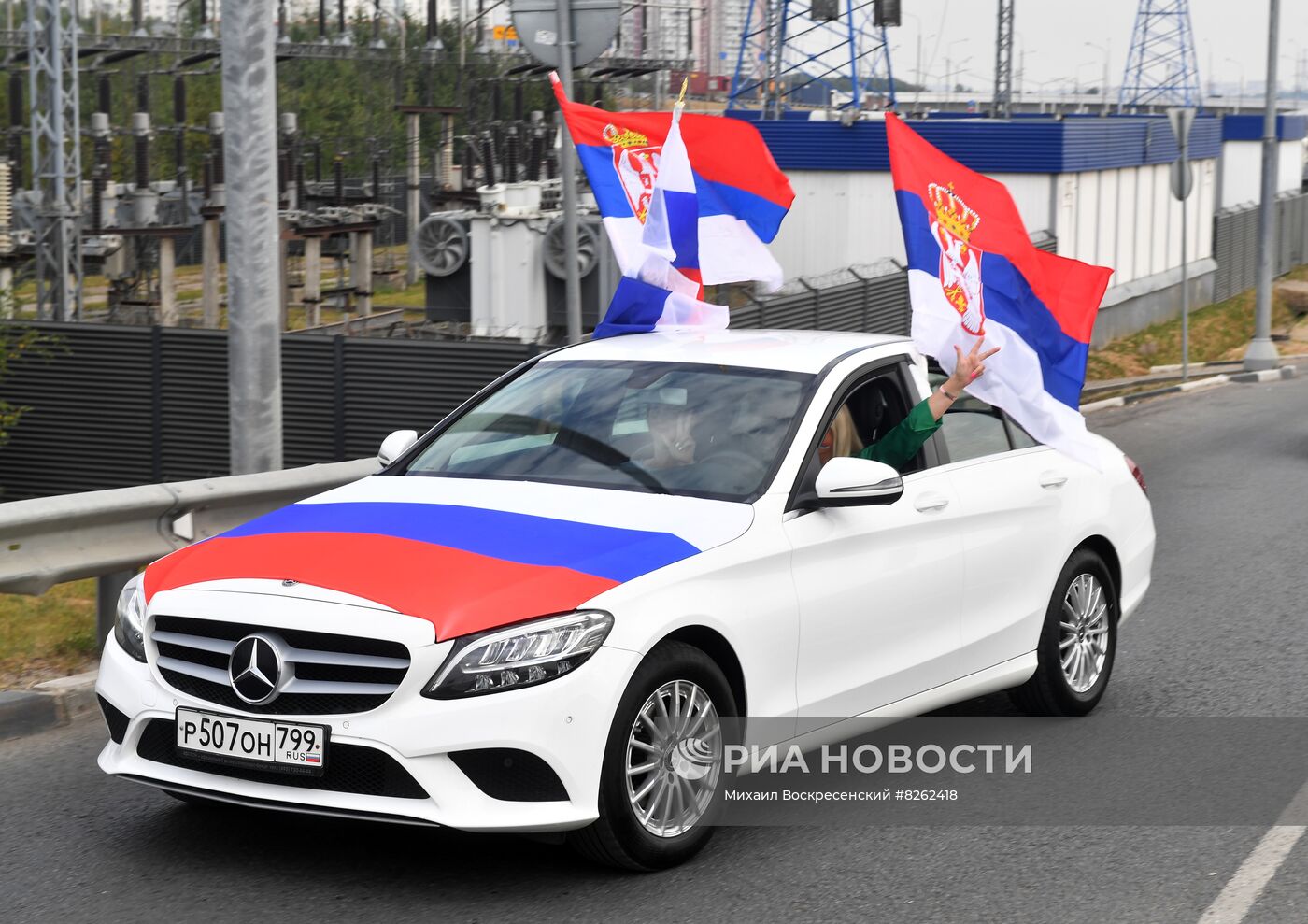 Автопробег в поддержку Сербии в Москве