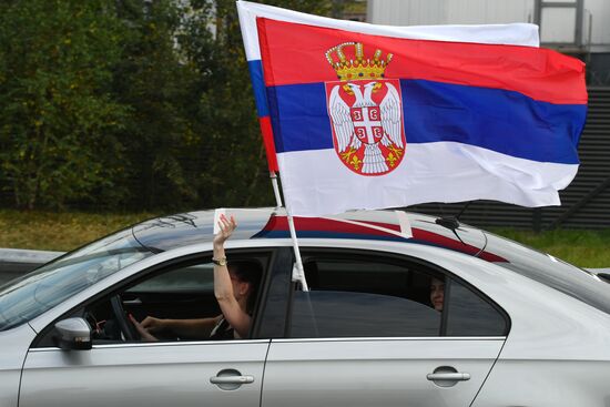 Автопробег в поддержку Сербии в Москве