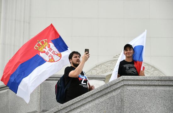 Автопробег в поддержку Сербии в Москве