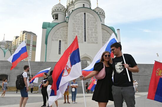 Автопробег в поддержку Сербии в Москве