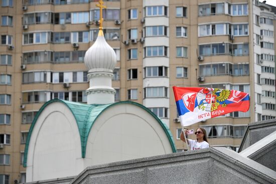 Автопробег в поддержку Сербии в Москве