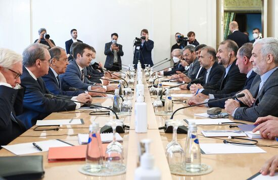 Встреча глав МИД РФ и Ирана С. Лаврова и Х. А. Абдоллахиана